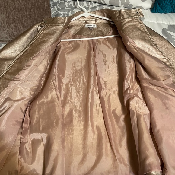 Avenue Blush Metallic Faux Leather Jacket 18/20 - Picture 5 of 8